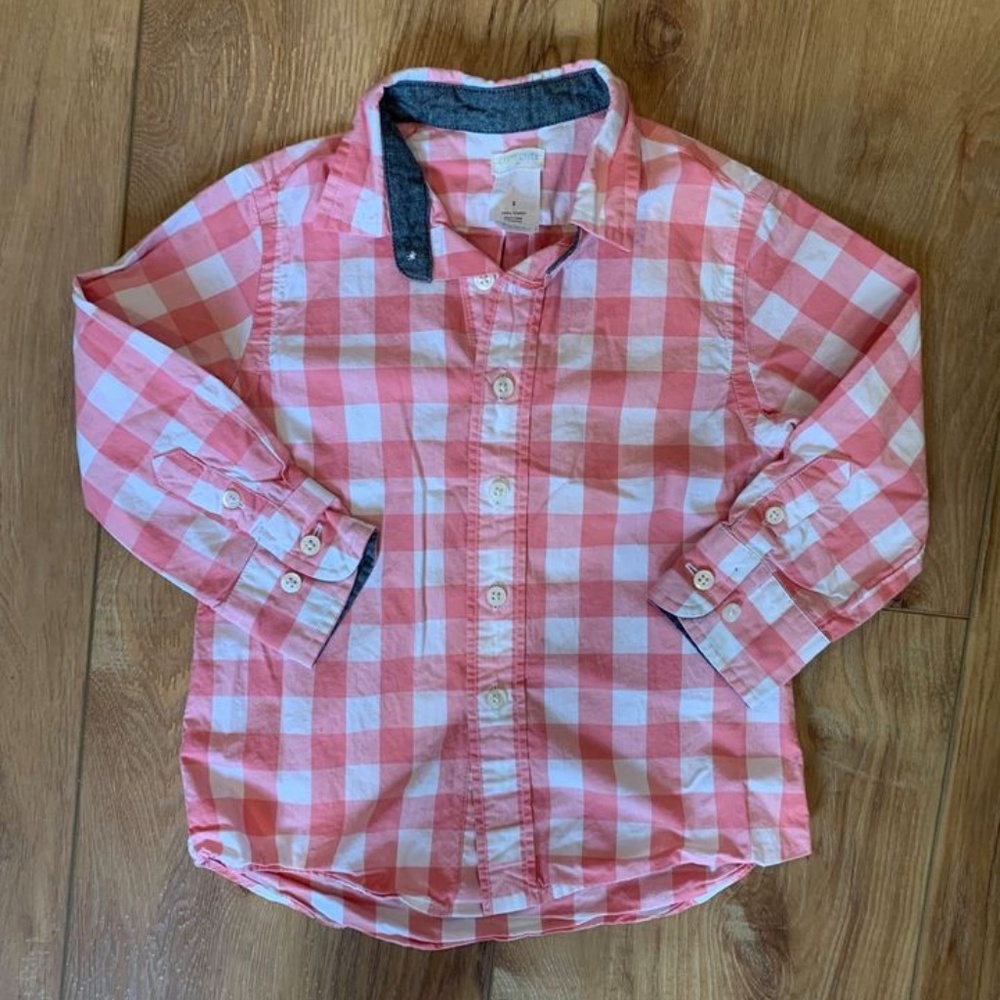Crewcuts Pink Buffalo Check Button Down | 2T